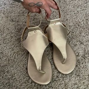 Brand new never worn gold sandals